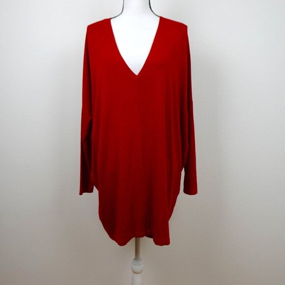 bryn Walker Tops - Bryn Walker Tunic Women's Size XS Red Raquel Lagenlook Long Sleeve